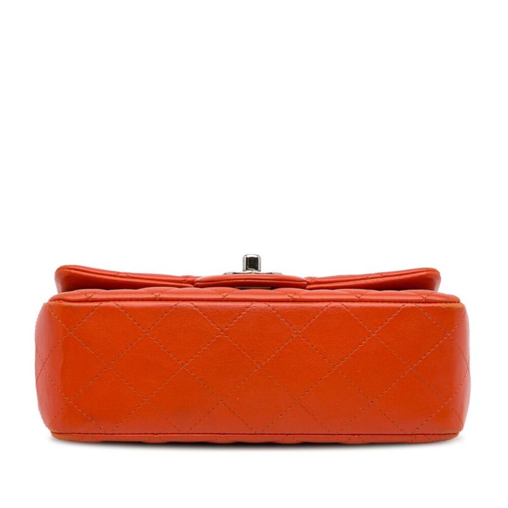Pre Loved chanel Mini Chain Bag Classic Style Women Orange Crossbody Bags - Picture 5 of 8